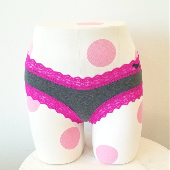 Victoria's Secret PINK Vintage Lace Glitter Extra Low Rise Cheekster Panty NWT - Picture 2 of 13